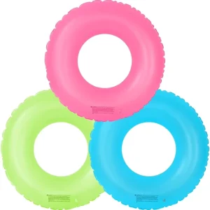 PVC Inflatable Foldable Solid Color Swimming Ring Adult Child Unisex