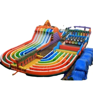 PVC Inflatable Obstacle Course 5k Obstacle Run Customized Color Easy Setup 3 Year Warranty