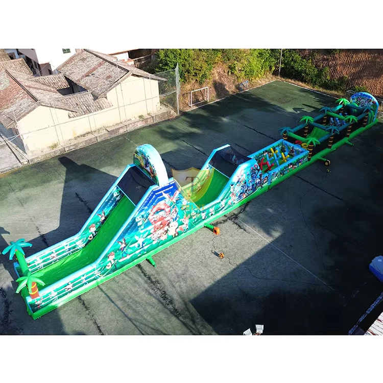 Percorso ad Ostacoli Gonfiabile in PVC Certificato CE, Capacità 500 kg, Facile da Montare