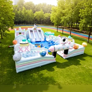 PVC Inflatable Playground Obstacle Course Bouncy Park Castle Jump Playground With Pool