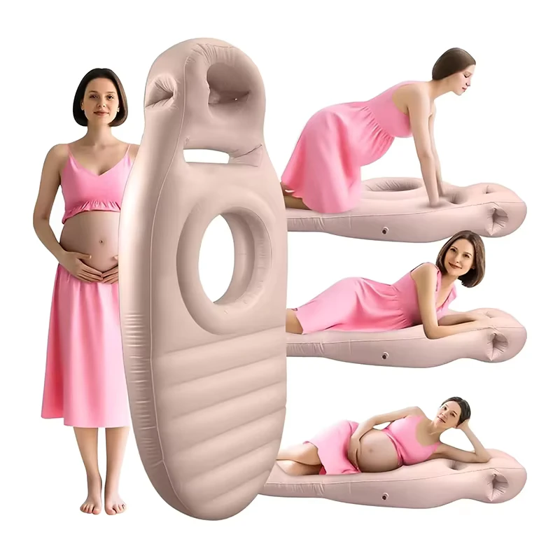 PVC 인플레이터블 풀 플로트 에어 매트리스 임산부 복통 완화 75cm X 165cm 타원형 임신 베개