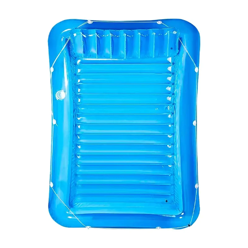 PVC Inflatable Pool Floats Boat For Adults Blow Up Tanning Bed Raft Tub With Inflatable Pillow For Family Outdoor