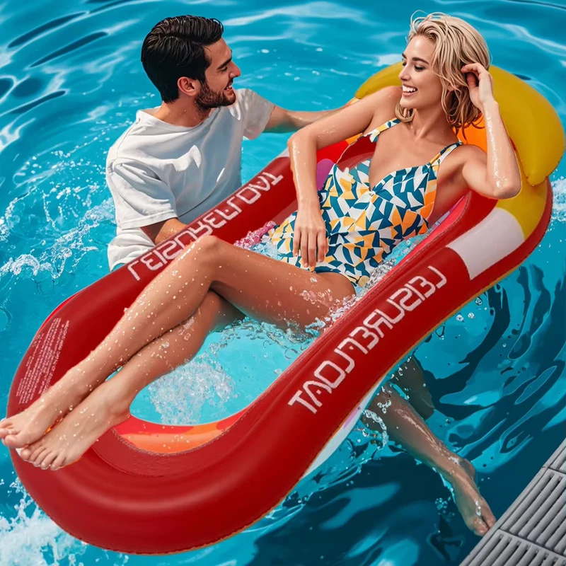 PVC Inflatable Rectangle Floating Island Inflatable Swimming Pool Float Raft Floating Bed Lounger Mat Outdoor