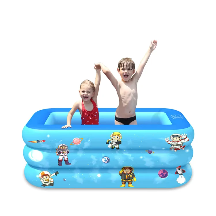 Piscina Inflable Rectangular de PVC para Jardín para Familias, Múltiples Tamaños para Ocio al Aire Libre para Niños