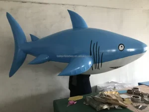 Juguete de piscina inflable en forma de tiburón de PVC para niños, inflables publicitarios