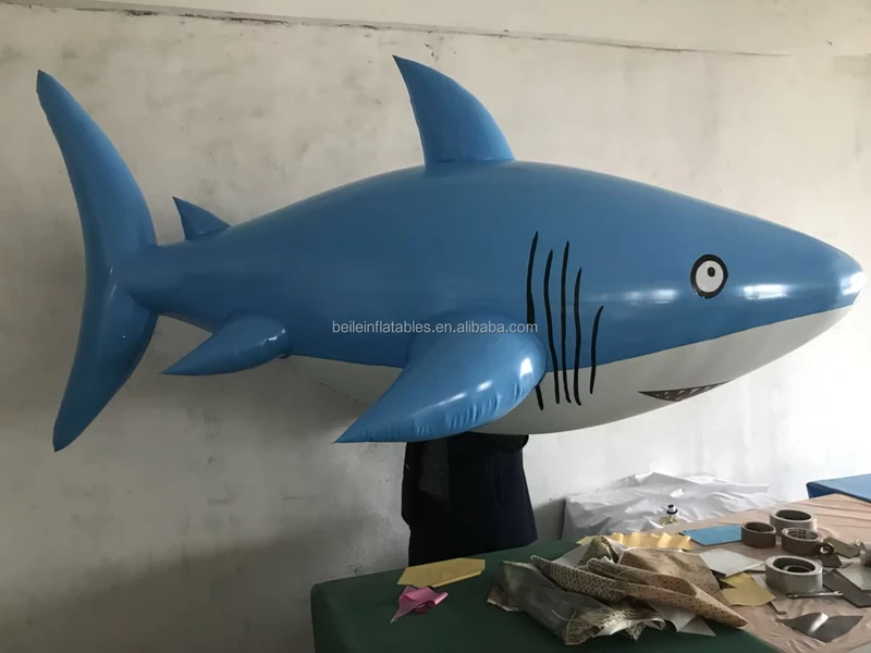 PVC inflatable शार्क आकार का पूल खिलौना बच्चों के लिए विज्ञापन inflatable