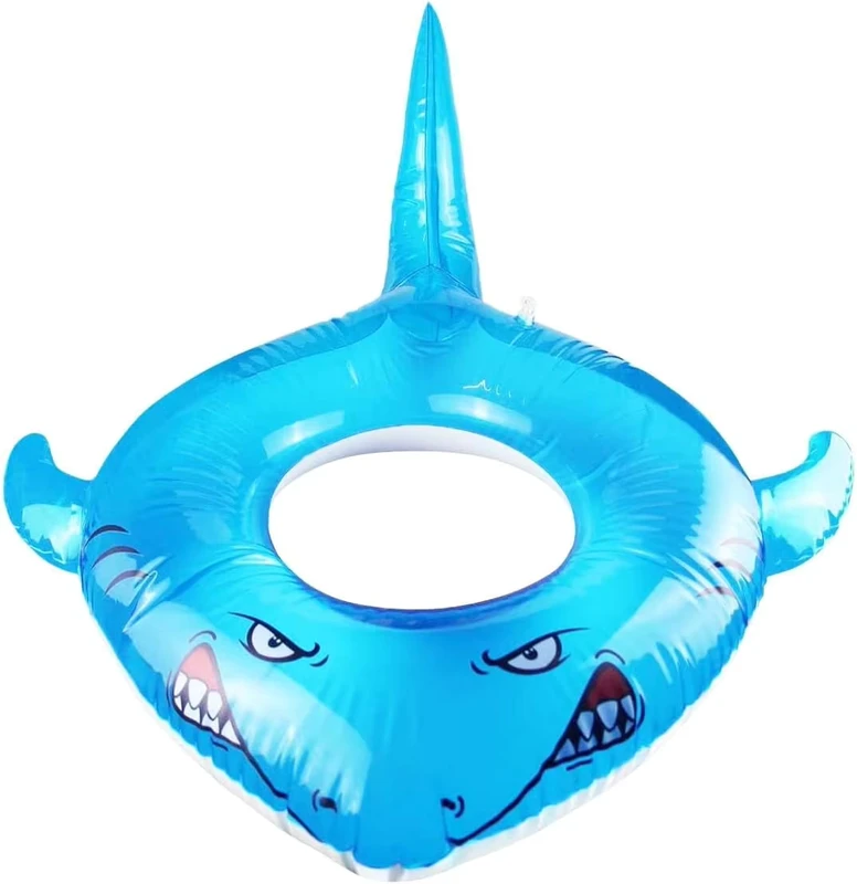 Flotador de piscina inflable en forma de tiburón de PVC para nadar en verano, adecuado como juguete de piscina para adultos y niños