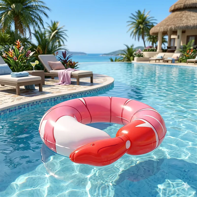 Vòng Bơi Tôm Inflatable PVC Thiết Kế Hải Sản Khổng Lồ Bền Bỉ cho Thể Thao Nước