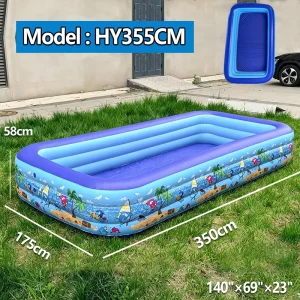 PVC Inflatable Swimming Pool for Newborns & Adults Large Capacity Outdoor Use