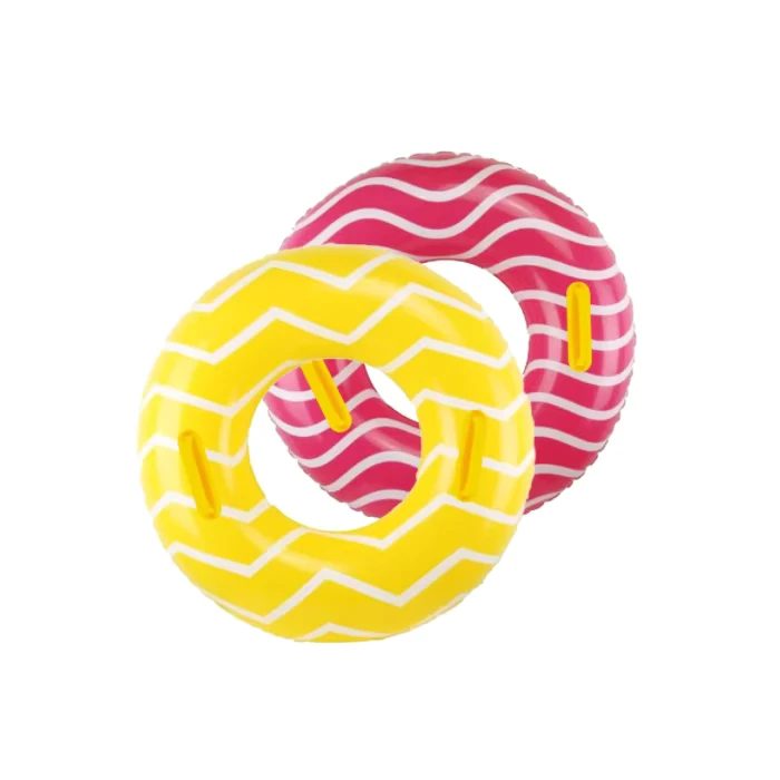 PVC Aufblasbarer Schwimmring mit 2 Griffen 39 Zoll Gelb Rosa Farben für Kinder und Erwachsene Rund Pool Float Strandparty Spaß