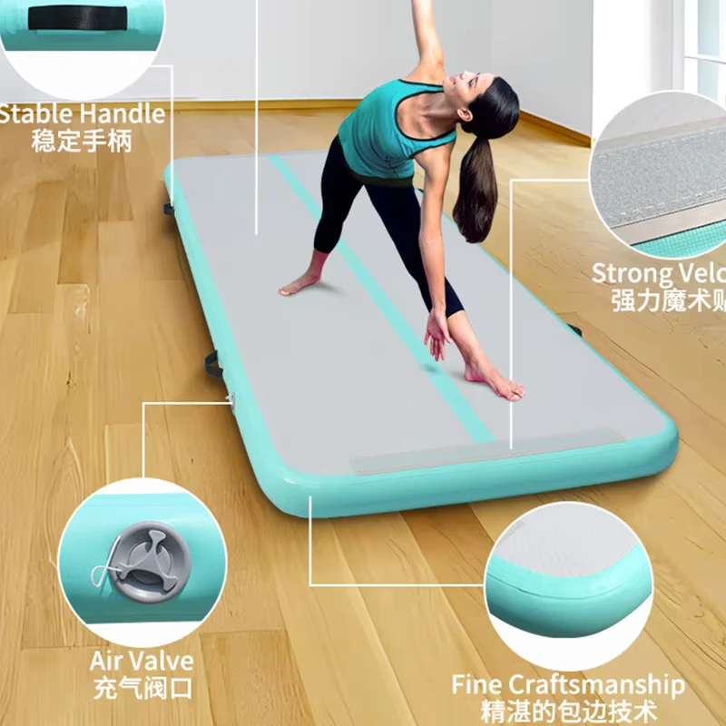 PVC Opblaasbare Tumbling Track Geborsteld Pad Thuis Buiten Yoga Water Draagbare Gymnastiek Trainingsmatten voor Luchtgymnastiek