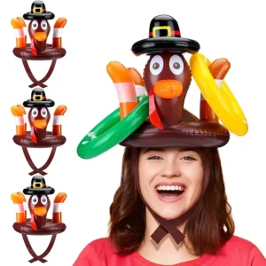 PVC Inflatable Turkey Hoop Parent Child Interaction Throwing Toy Easter Durable Eco friendly Indoor Outdoor Team Sports Party