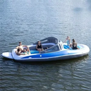 PVC Inflatable Water Bed Floating Island Row Cutting Pirate Ship Home Water Play Air Canoe Kayaks