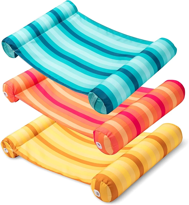 PVC Opblaasbare Water Hammock 46*27 Inch Cyan Oranje Rode Kleuren voor Volwassenen Zwembad Float Buiten Strand Zomerfeest Plezier