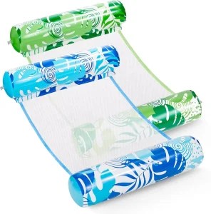 Hamaca Inflável de PVC 48*31,5 Polegadas, Cores Azul, Verde e Rosa para Adultos, Flutuador de Piscina, Diversão na Praia