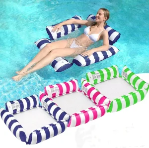PVC Inflatable Water Hammock 48*48 Inch Blue Pink Green Colors Pool Float for Adults Swimming Pool Lake Beach Summer Party Fun
