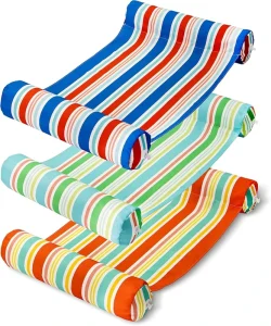 PVC Inflatable Water Hammock with Oxford cloth 46*27 Inch 3 Colors Pool Float for Adults Pool Lake Outdoor Beach Party Fun