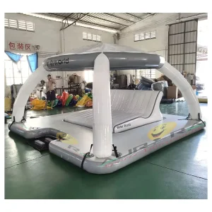 PVC Inflatable Water Leisure Platform Dock with Tent Floating Island