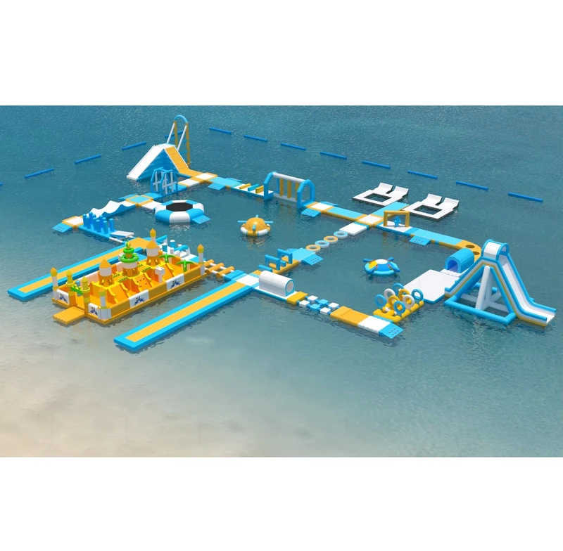 Attrezzatura da Gioco Acquatica Inflabile in PVC, Parco Acquatico Galleggiante, Ostacolo Acquatico Inflabile TUV