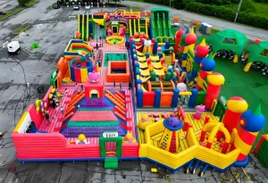 Castillo inflable comercial para niños, parque de atracciones temático, gran parque inflable