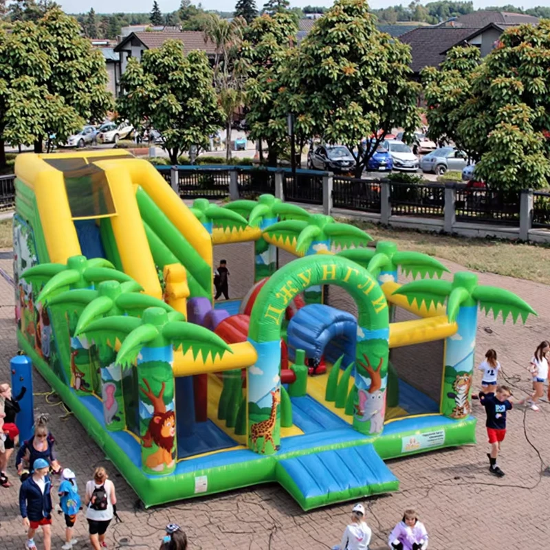 PVC Kinder Innen- und Außen-Spielgeräte Aufblasbares Springburg Bouncy Castle Trampolin Freizeitpark mit Rutsche
