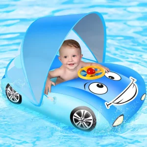 PVC Kids Swim Pool Inflatable Swimming Ring Car Shaped Swim Float with Safety Seat Ride on Product for Pool Fun