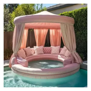 Ghế sofa bơm hơi lớn PVC cho bể bơi mùa hè, vui chơi dưới nước cho người lớn và trẻ em, giường bơm hơi bể bơi