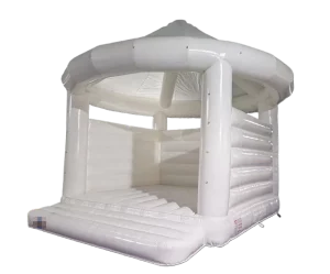 Kastil Lompat Putih Komersial Inflatable Bahan PVC untuk Bisnis Sewa Pesta Pernikahan