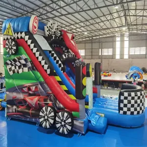 PVC Material Eco Friendly Bouncy Castle Inflatable Race Car Jumping Bounce House Slide Combo Outdoor Inflatable Truck