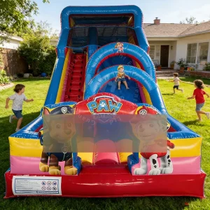 PVC Material Inflatable Dog Puppy Dry Slide Cartoon Custom Bounce House Rental Outdoor Indoor Kids 400kg Capacity Easy