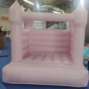PVC Pink Bouncy Castle Inflatable Bounce House Commercial Large Jump House Eco-Friendly 320kg Capacity Warranty Weddings