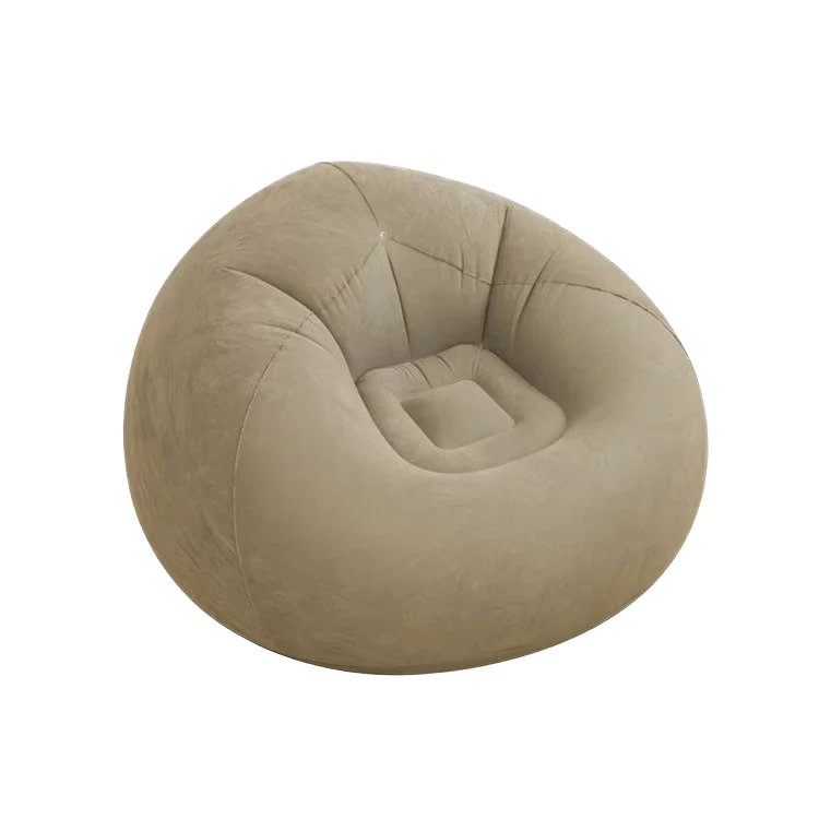 Canapé gonflable en PVC en peluche, fauteuil pliable adapté pour le camping en intérieur et en extérieur