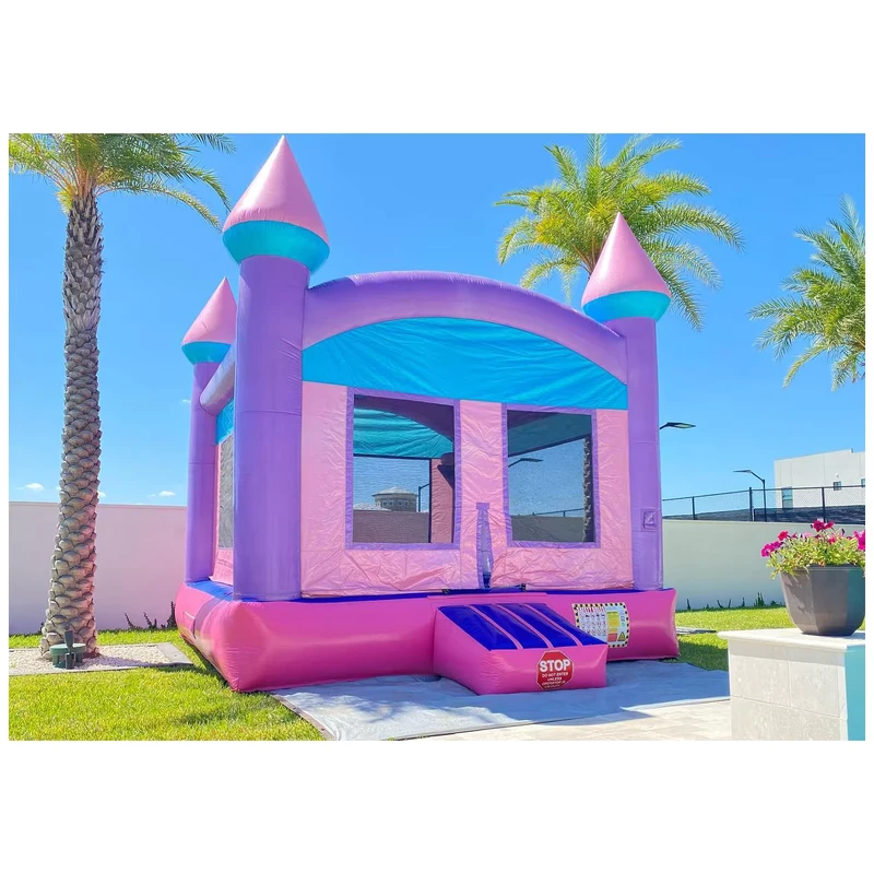 PVC Purple Inflatable Castle Commercial Outdoor Kids Jumping Bouncy Park House Bouncing Jumper Inflatable Castle Bouncer