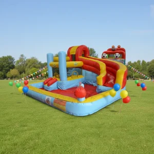 PVC Rainbow Inflatable Bounce House Combo Jumping Inflatable Castle Slide for Kids Pastel Bouncy Castle Inflatable Bouncer