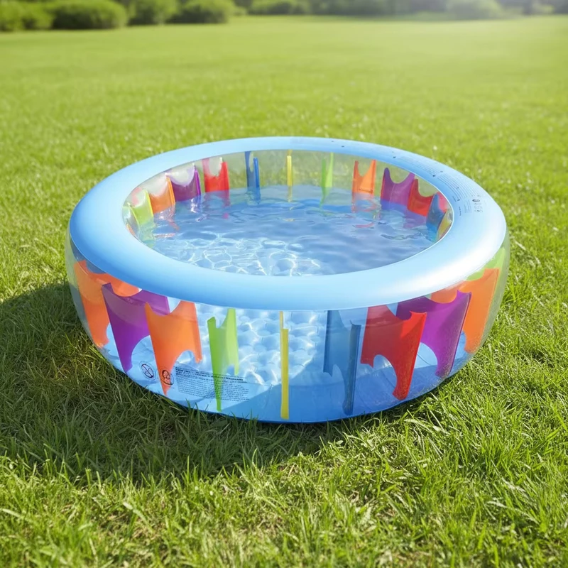 Kolam Renang Inflatable Bulat Anak-anak PVC Ramah Lingkungan, Mudah Dipasang, Tahan Air, Portabel