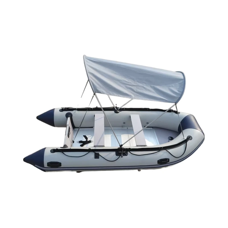 PVC Rubber Dinghy Thickened 1.2mm Hard Bottom Inflatable Cushion Boat Kayak Assault Speedboat Canopy for Rescue Boat Hypalon