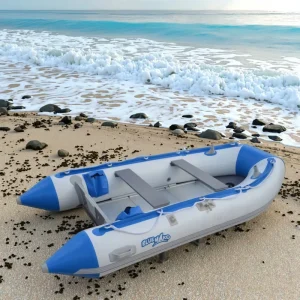 Bote Inflável de PVC com Fundo Rígido Reforçado para Pesca e Canoagem