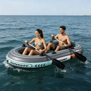 PVC Single Boat Inflatable Kayak High Side Rubber Boat Portable Fishing Dinghy Drifting Rafting Inflatable Boat for Sports