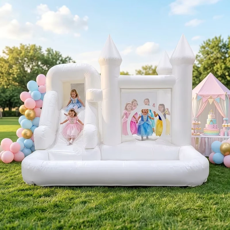 Set di Attrezzature da Gioco Gonfiabili in PVC per Bambini Castello Scivolo Piscina di Palline Casa Gonfiabile Combo Commerciale