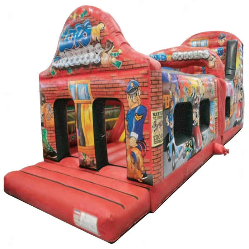 Toboggans Gonflables Thématiques Sportives en PVC Parcours d'Obstacles pour Enfants Équipement de Jeu d'Aventure Commercial Grade Toboggan Sec