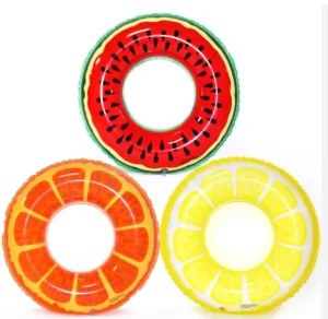 PVC Summer Beach Party Water Toy Inflatable Swim Tube Ring Fruit Pool Float for Kids Adults
