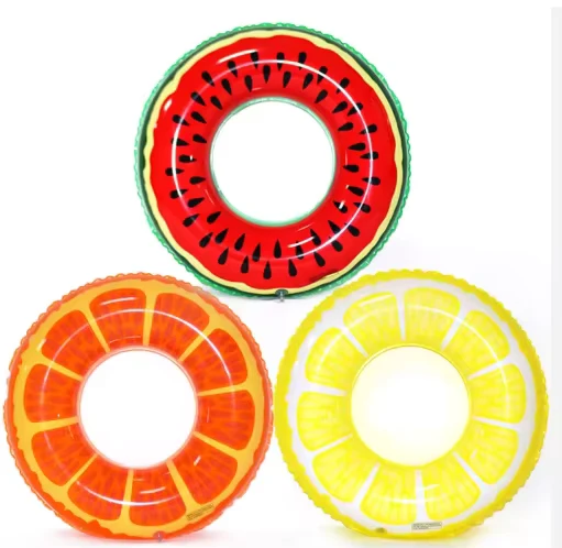 Juguete acuático de playa de verano de PVC, anillo inflable para nadar, flotador de fruta para niños y adultos