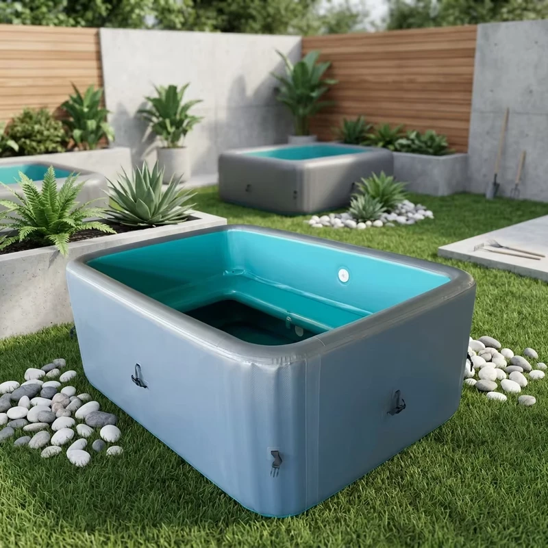 Spa Kolam Renang Inflatable PVC Luar Ruangan untuk 6 Orang, Jacuzzi Persegi Panjang Drop Stitch Berkualitas Tinggi