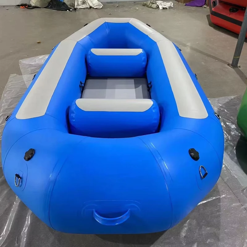 เรือยาง PVC TPU ทนทานสำหรับการล่องแก่งน้ำขาว แบบกำหนดเอง มีพื้นแบบ Drop Stitch ที่ถอดออกได้