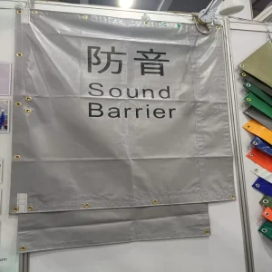 แผ่นกันเสียง PVC Tarpaulin ขนาด 1.8m*3.4m กันเสียงสำหรับการป้องกันการก่อสร้าง