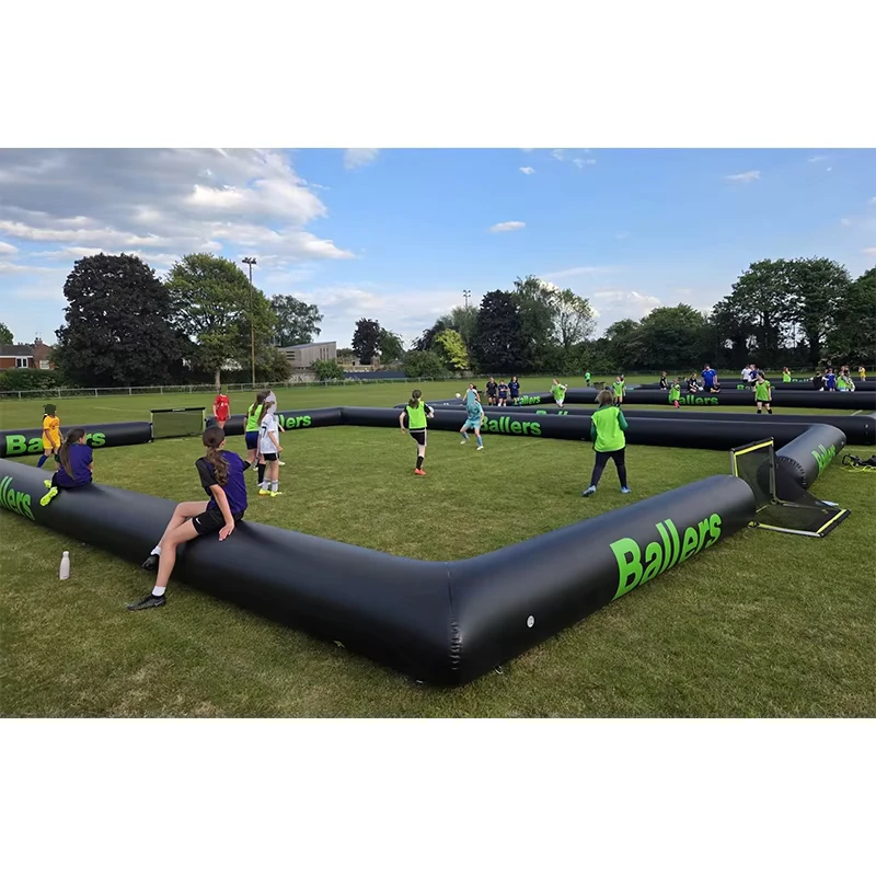 PVC Tarpaulin Interactive Games Custom LOGO 3v3 Inflatable Football Arena Soap Inflatable Football Pitch