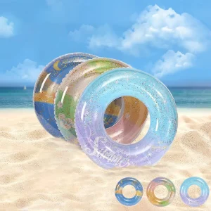 PVC Transparent Swimming Ring Glitter Swimming Ring for Kids