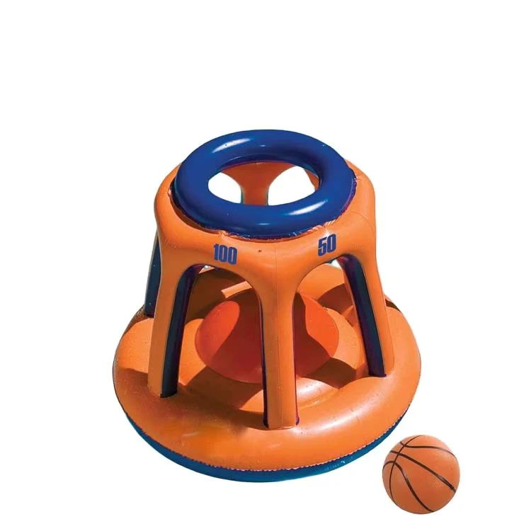 Canestro da Basket Gonfiabile Galleggiante in PVC per Piscina, Attrezzatura Pubitaria per Basket sopra l'Acqua