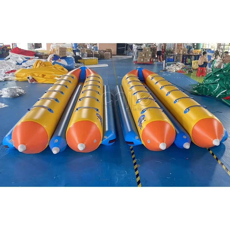 PVC Water Spellen Opblaasbare Bananenboot 4-12 Persoon Slepen Boot voor Water