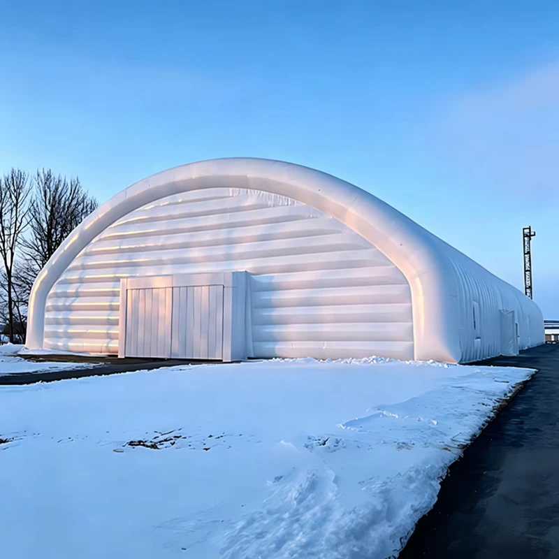 Edificio inflable portátil al aire libre para eventos deportivos, exposición, hangar inflable, tienda túnel inflable